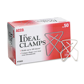 ACCO Ideal Clamps, Small (no. 2), Silver, 50-box freeshipping - TVN Wholesale